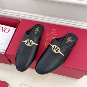 Valentino VLogo Chained Slip-On Mules Women Calfskin Black