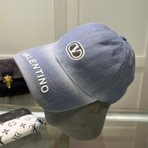 Valentino VLogo Signature Letter Baseball Cap In Cotton Blue