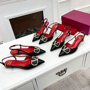 Valentino VLogo Signature Slingback Pumps with Crystals Women Calfskin Black/Red