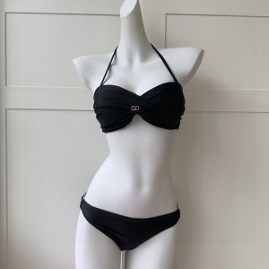 Valentino VLogo Signature Twisted Bikini Women Lycra Black