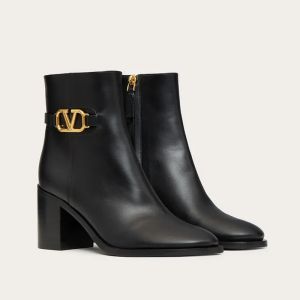 Valentino VLogo Signature Ankle Boots 70MM Women Calfskin Black