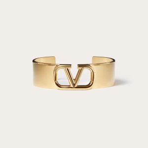 Valentino VLogo Signature Cuff Bracelet In Metal Gold