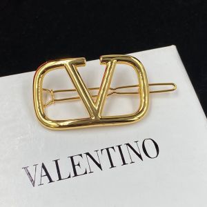 Valentino VLogo Signature Hair Clip In Meta Gold