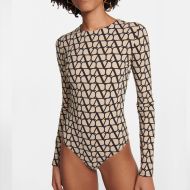 Valentino Bodysuit Women Toile Iconographe Lycra Beige