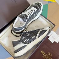 Valentino Lacerunner Sneakers with VLogo Men Graphic Mesh Black