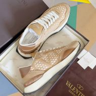 Valentino Lacerunner Sneakers with VLogo Men Graphic Mesh Khaki