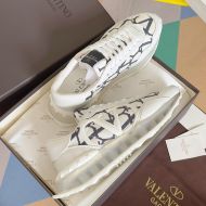 Valentino Lacerunner Sneakers with VLogo Men Toile Iconographe Fabric White/Transparent