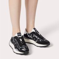 Valentino Lacerunner Sneakers with VLogo Unisex Lace and Mesh Black/Green