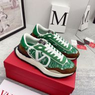 Valentino Lacerunner Sneakers with VLogo Unisex Lace and Mesh Green/Brown