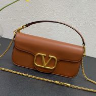 Valentino Large Loco Shoulder Bag In Calfskin Brown