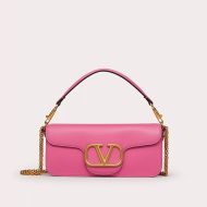 Valentino Large Loco Shoulder Bag In Calfskin Pink