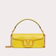 Valentino Large Loco Shoulder Bag In Calfskin Yellow