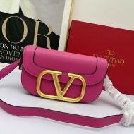 Valentino Large Supervee Shoulder Bag In Calfskin Rose