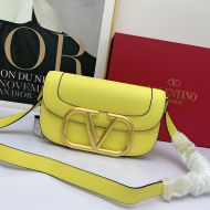 Valentino Large Supervee Shoulder Bag In Calfskin Yellow