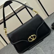 Valentino Large VLogo 1960 Shoulder Bag In Grained Calfskin Black