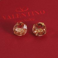 Valentino Micro VLogo Signature Earrings In Metal With Crystal Orange