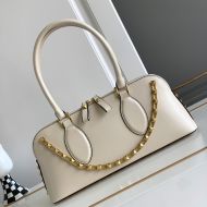 Valentino Rockstud E/W Duffle Bag In Calfskin Beige