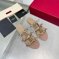 Valentino Rockstud Slides with No Limit Studs Women Calfskin Pink