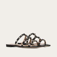 Valentino Rockstud Slides Women Calfskin Black