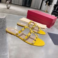 Valentino Rockstud Slides Women Calfskin Yellow