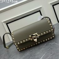 Valentino Rockstud23 East-West Shoulder Bag In Smooth Calfskin Taupe