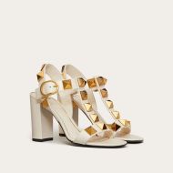 Valentino Roman Stud Sandals Women Calfskin White