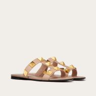 Valentino Roman Stud Slides Women Calfskin Khaki