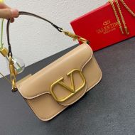 Valentino Small Loco Shoulder Bag In Calfskin Khaki