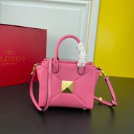 Valentino Small One Stud Handbag In Nappa Leather Pink