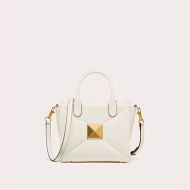 Valentino Small One Stud Handbag In Nappa Leather White