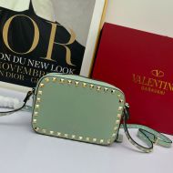 Valentino Small Rockstud Crossbody Bag In Calfskin Mint Green