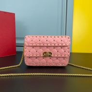 Valentino Small Rockstud Spike Chain Bag In Lambskin Cherry