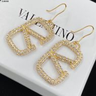 Valentino Small VLogo Signature Hook Earrings In Metal with Crystals Gold