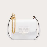 Valentino Small Vsling Shoulder Bag In Calfskin White