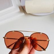 Valentino VA2045 Round Sunglasses Metal Frame With Crystal Studs Orange