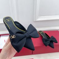 Valentino VLogo Bow Mules Women Silk Black