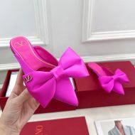 Valentino VLogo Bow Mules Women Silk Purple