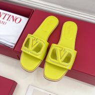 Valentino Vlogo Cut-Out Slides Women Calfskin Yellow