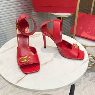 Valentino Vlogo Roman Buckle Sandals Women Calfskin Red