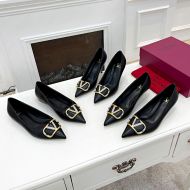 Valentino VLogo Signature Pumps with Crystals Women Calfskin Black