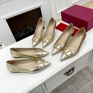 Valentino VLogo Signature Pumps with Crystals Women Calfskin Gold