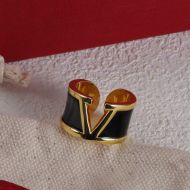 Valentino VLogo Signature Ring In Metal With Enamel Black