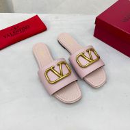 Valentino VLogo Signature Slides Women Calfskin Cherry