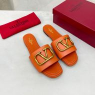 Valentino VLogo Signature Slides Women Calfskin Orange