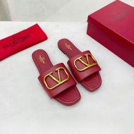 Valentino VLogo Signature Slides Women Calfskin Red