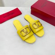 Valentino VLogo Signature Slides Women Calfskin Yellow