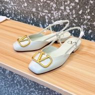 Valentino VLogo Signature Slingback Flats Women Calfskin White