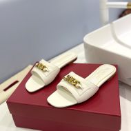 Valentino VLogo Chain Slides Women Calfskin White