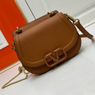 Valentino Vsling Shoulder Bag In Grainy Calfskin Brown